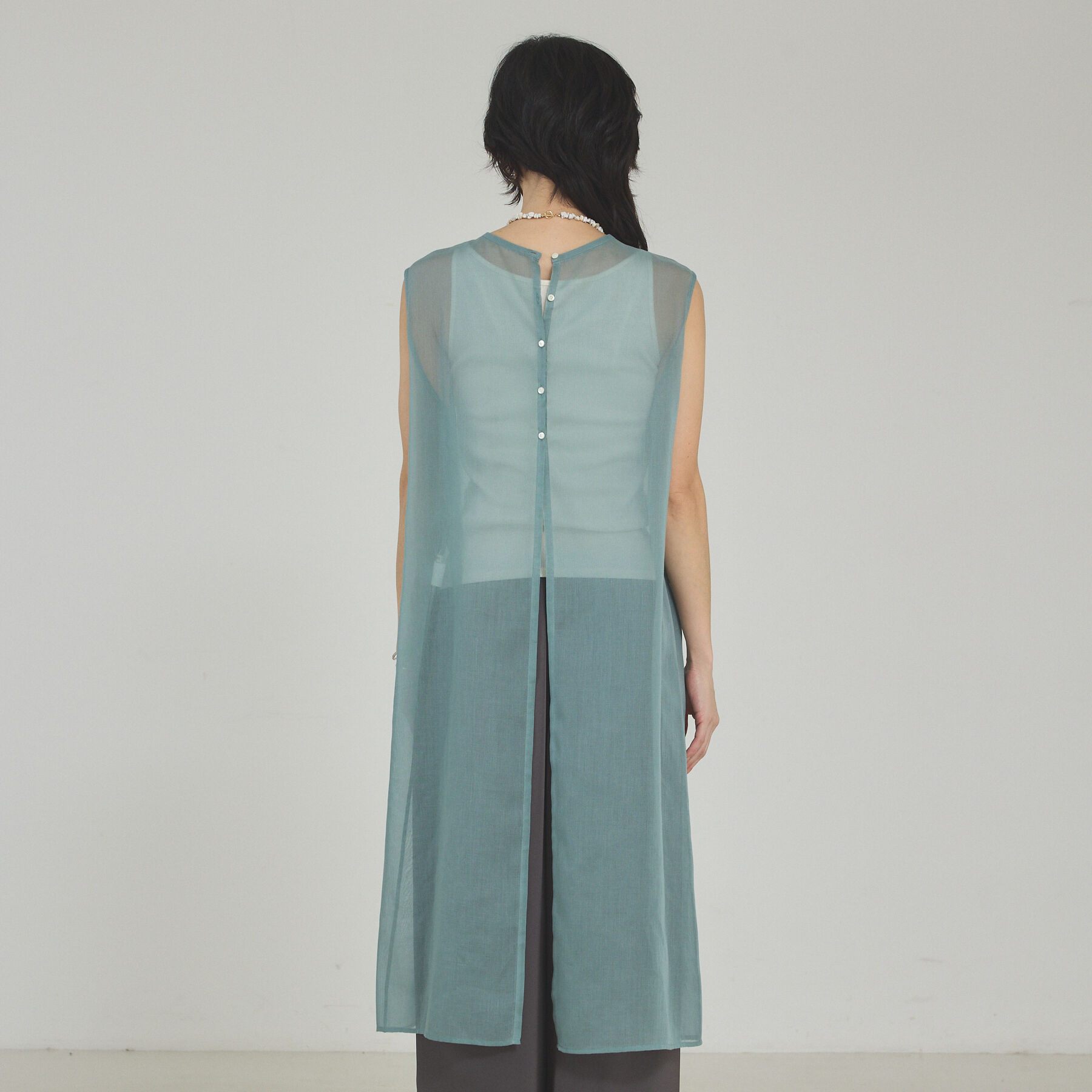 qualite「ソフトオーガンジーロングブラウス」|シャツ・ブラウス|