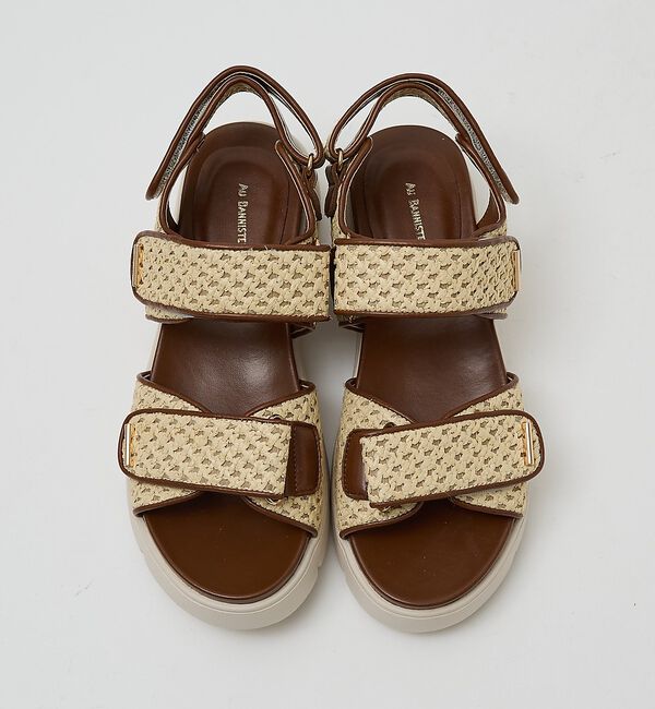 AU BANNISTER「【軽量】Wベルトスポーツサンダル」|サンダル|ブラウン