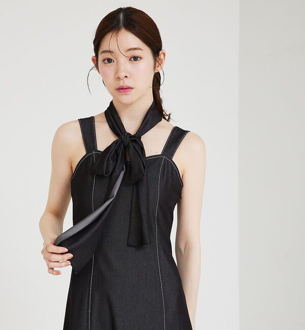 SELFIST「デニムライクリボン付ワンピース」|ワンピース|