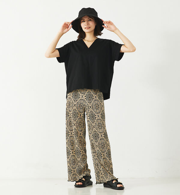 abahouse mavie「シルケットダブルVネックフレンチプルオーバー」|Tシャツ・カットソー|