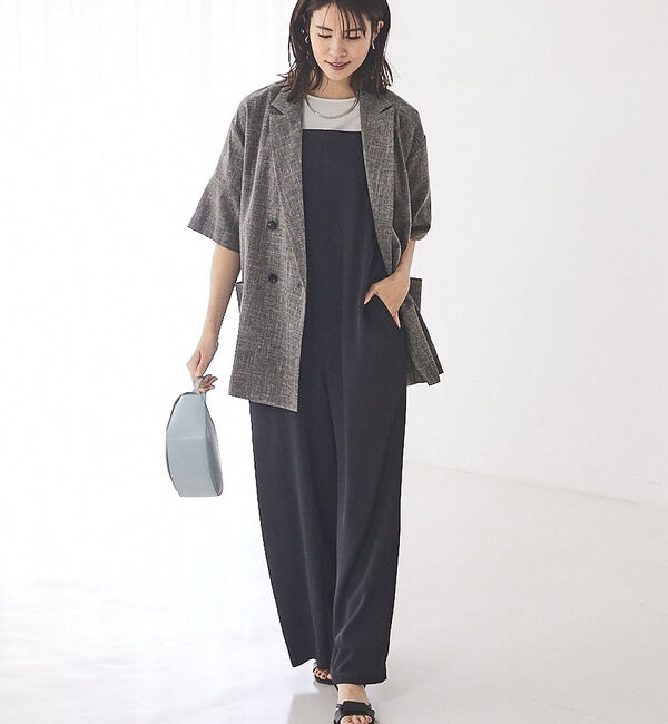 abahouse mavie「【セットアップ対応/大人のいちまんワンピ】クールタッチサテンサロンペット」|オールインワン|