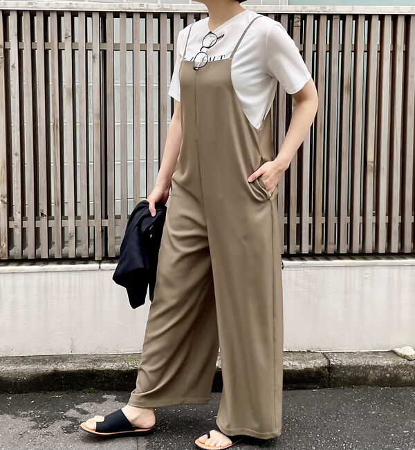 abahouse mavie「【セットアップ対応/大人のいちまんワンピ】クールタッチサテンサロンペット」|オールインワン|