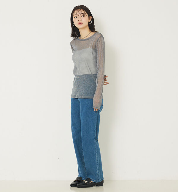 abahouse mavie「ラメチュールロンT」|Tシャツ・カットソー|