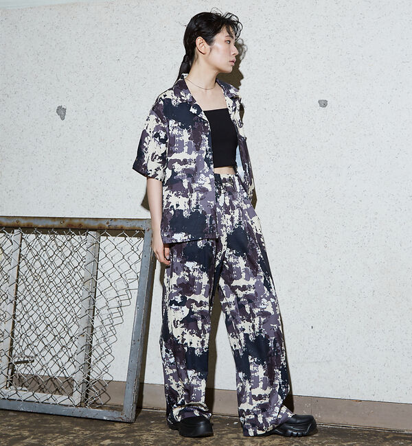 NOMINE「【セットアップ着用可】スプラッシュプリント 開襟 シャツ」|シャツ・ブラウス|