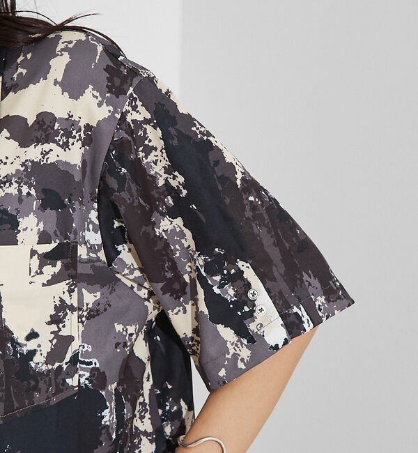 NOMINE「【セットアップ着用可】スプラッシュプリント 開襟 シャツ」|シャツ・ブラウス|