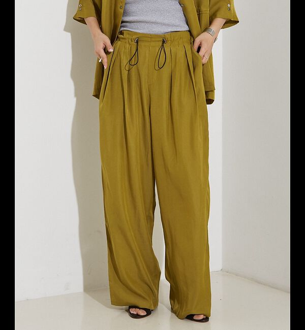 NOMINE「【セットアップ対応】ヴィンテージサテン ドロストコード パンツ」|その他|マスタード