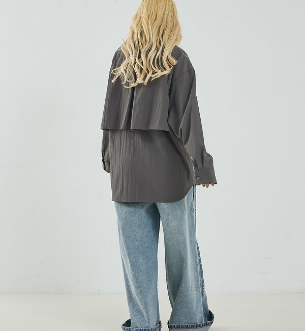 NOMINE「【ユニセックス】ロングヨーク オーバーサイズ シャツ」|シャツ・ブラウス|