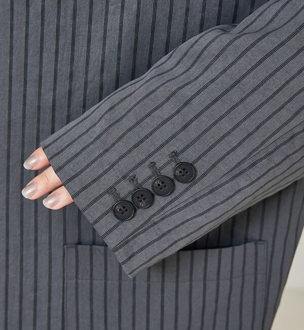 NOMINE「ストライプワイドジャケット」|テーラードジャケット|