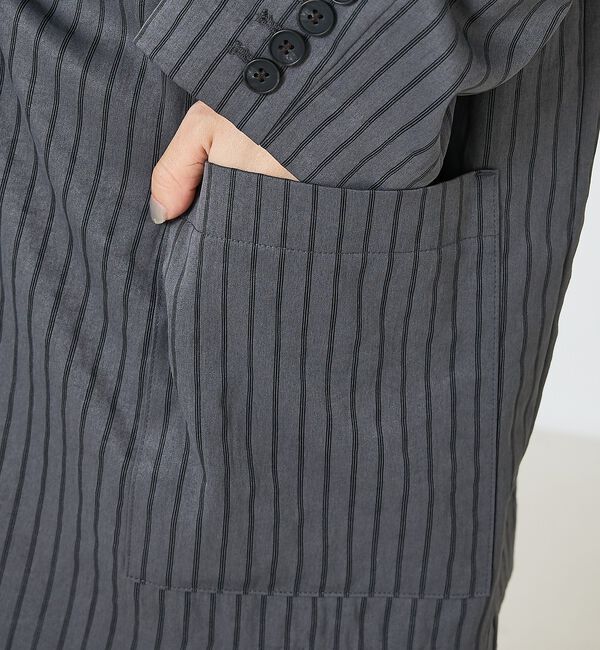 NOMINE「ストライプワイドジャケット」|テーラードジャケット|