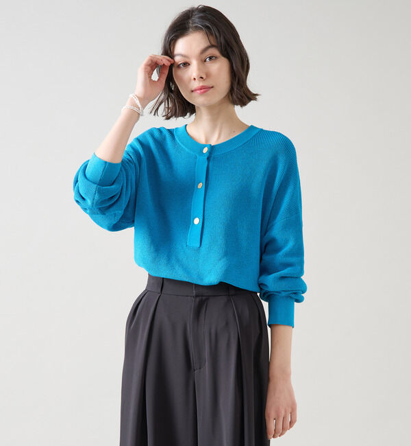 TIARA「ヘンリーネック片畦ニット」|ニット・セーター|