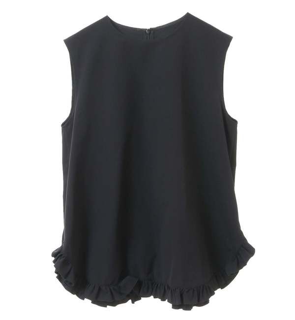 TIARA「《定番》フリルヘムノースリーブブラウス（セットアップ可）」|シャツ・ブラウス|ブラック