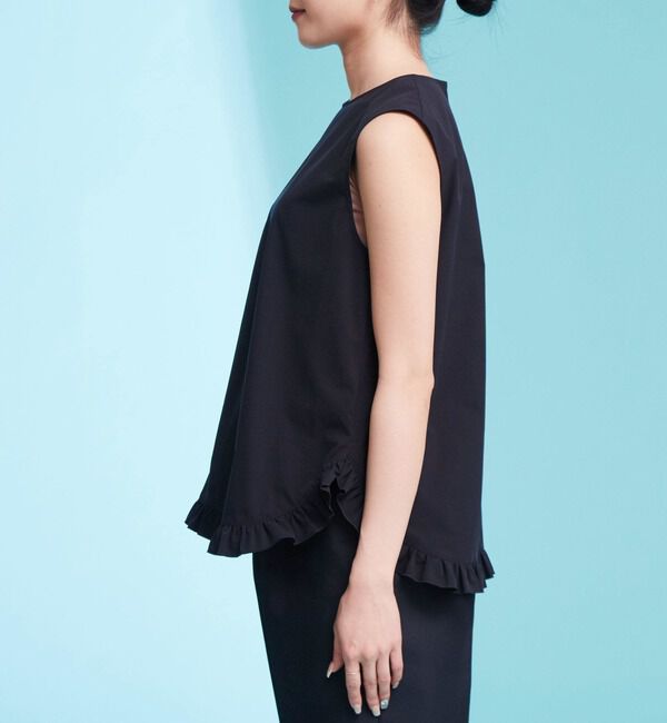 TIARA「《定番》フリルヘムノースリーブブラウス（セットアップ可）」|シャツ・ブラウス|