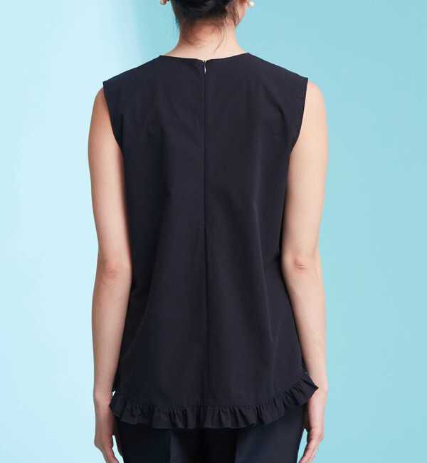 TIARA「《定番》フリルヘムノースリーブブラウス（セットアップ可）」|シャツ・ブラウス|