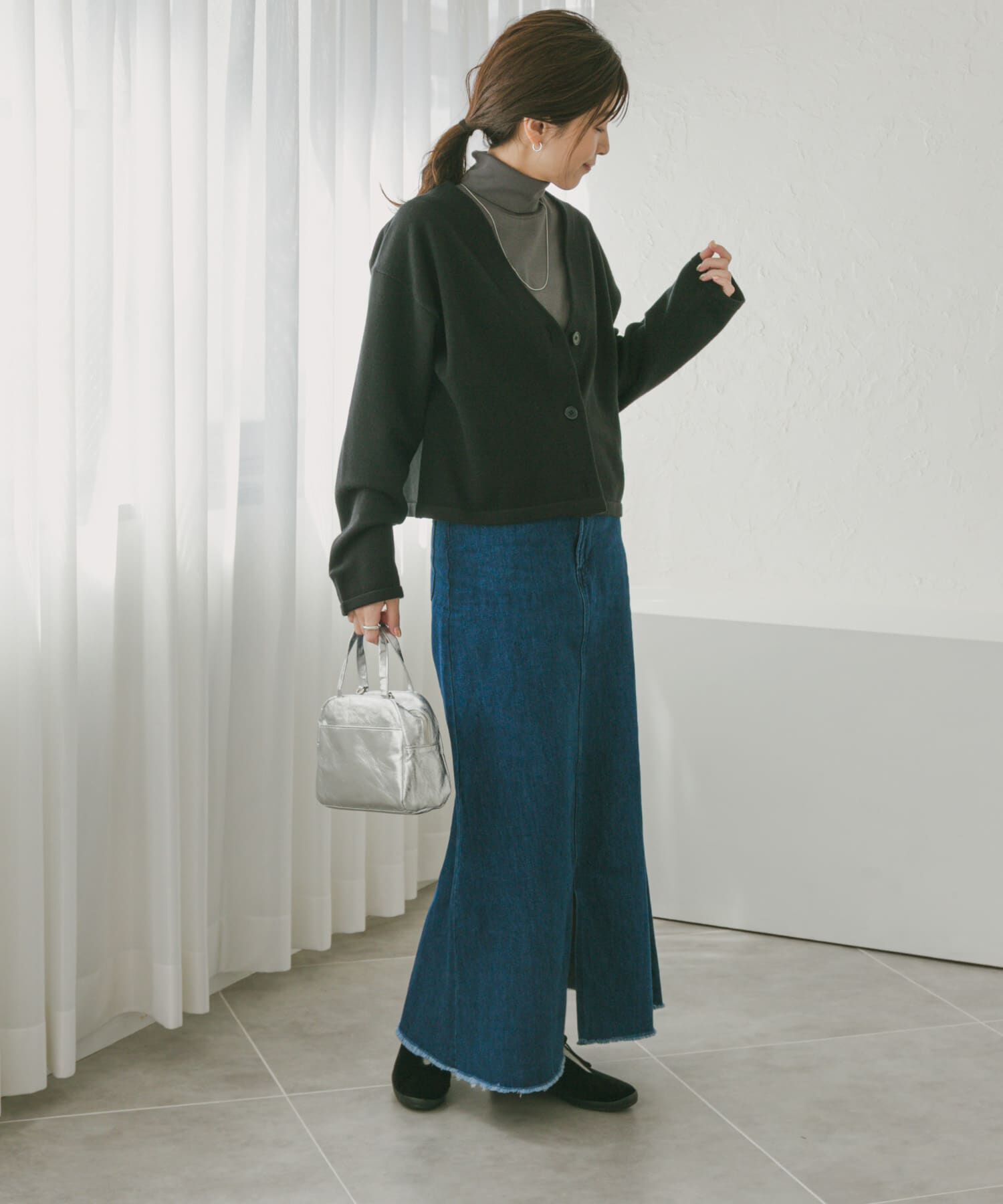 URBAN RESEARCH DOORS「『UR TECH 200日ニット』Vネックカーディガン」|カーディガン|