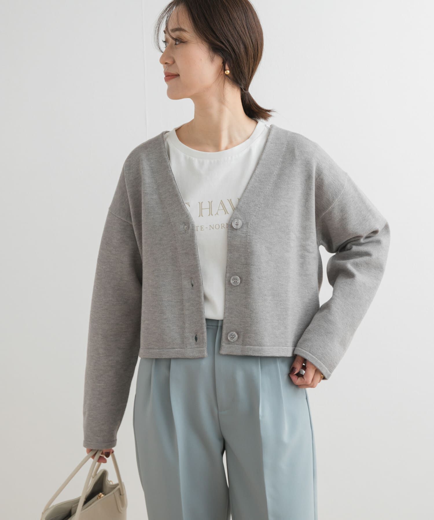 URBAN RESEARCH DOORS「『UR TECH 200日ニット』Vネックカーディガン」|カーディガン|