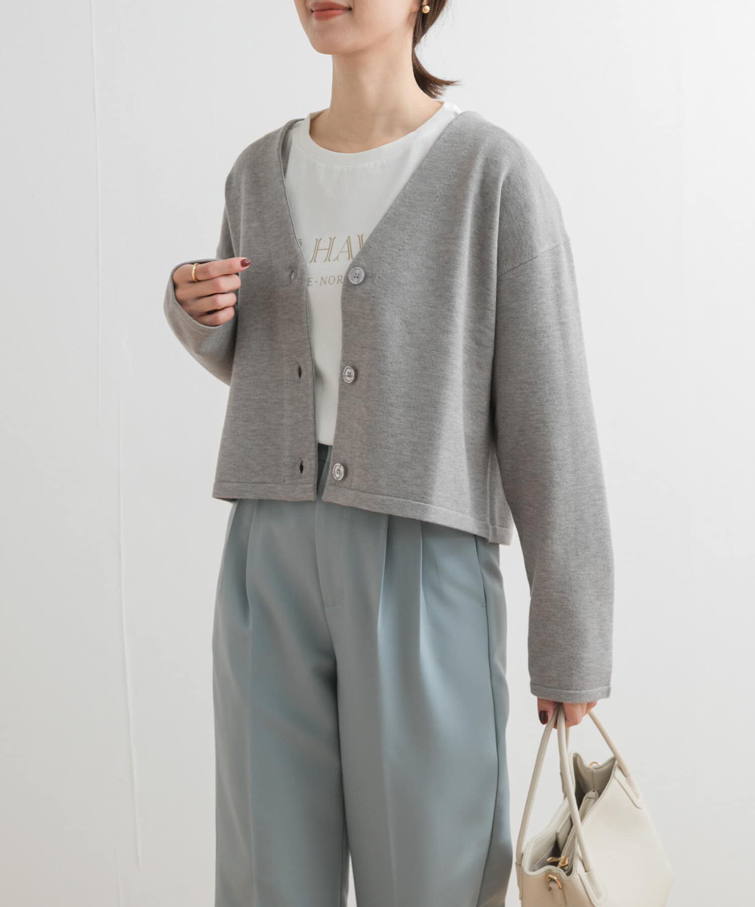 URBAN RESEARCH DOORS「『UR TECH 200日ニット』Vネックカーディガン」|カーディガン|