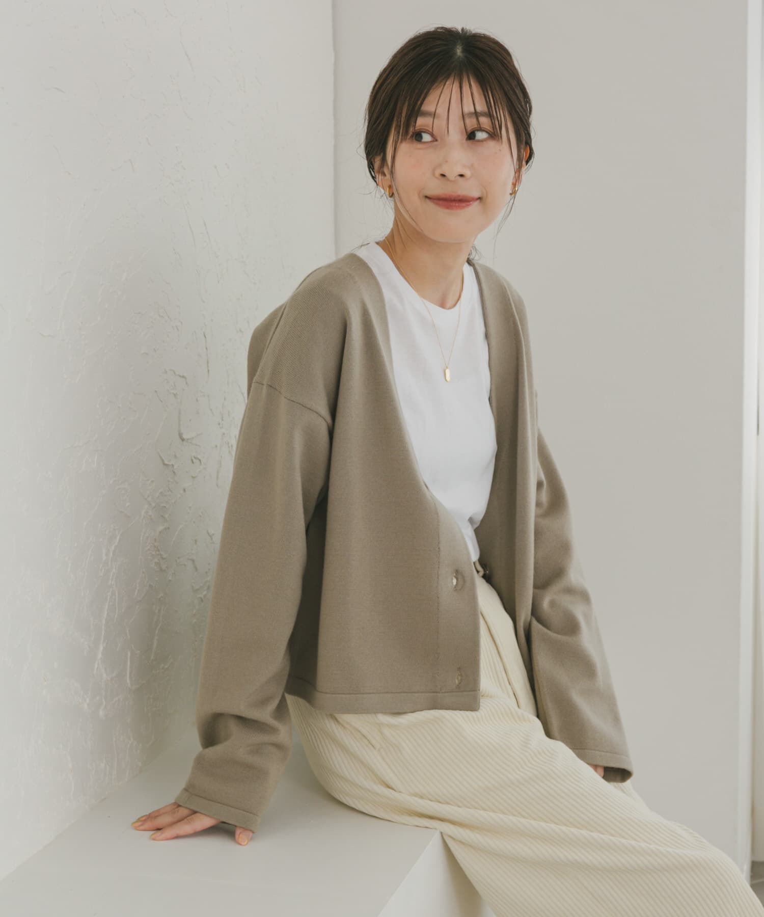 URBAN RESEARCH DOORS「『UR TECH 200日ニット』Vネックカーディガン」|カーディガン|