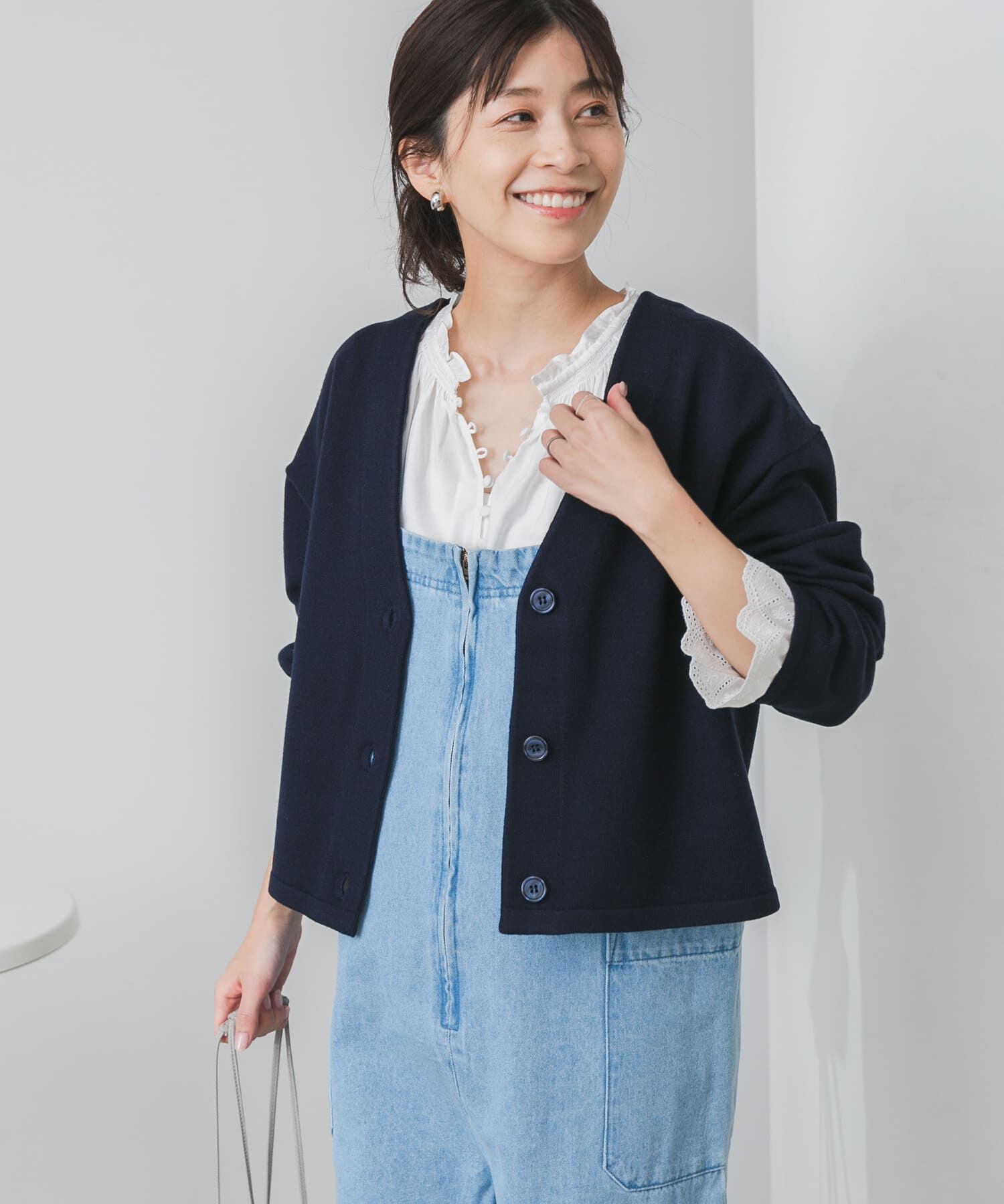 URBAN RESEARCH DOORS「『UR TECH 200日ニット』Vネックカーディガン」|カーディガン|