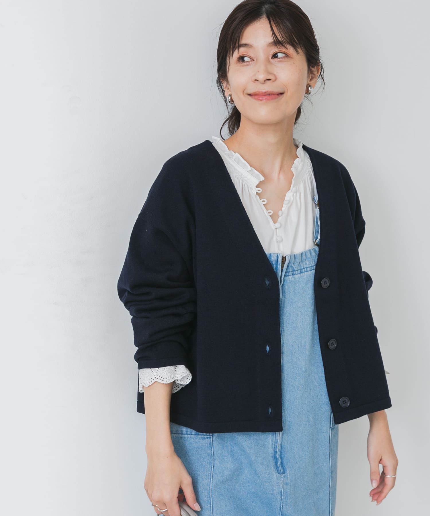 URBAN RESEARCH DOORS「『UR TECH 200日ニット』Vネックカーディガン」|カーディガン|