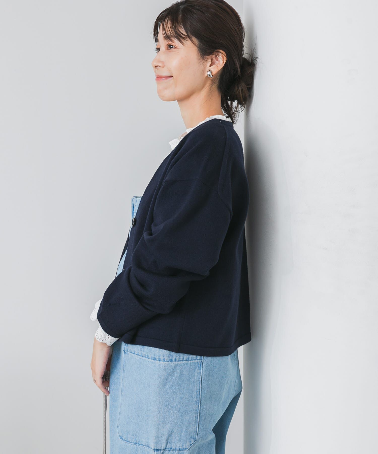 URBAN RESEARCH DOORS「『UR TECH 200日ニット』Vネックカーディガン」|カーディガン|