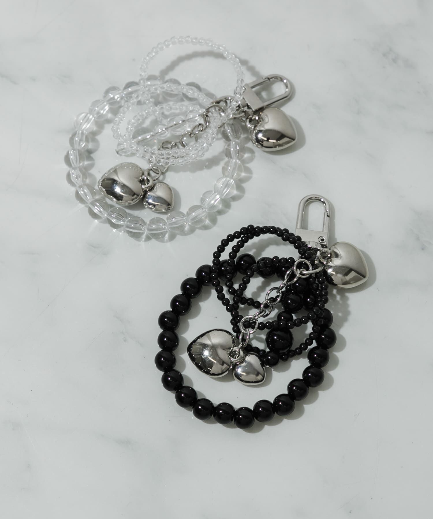 SMELLY「ビーズメタルハートキーチェーン」|チャーム・キーホルダー|