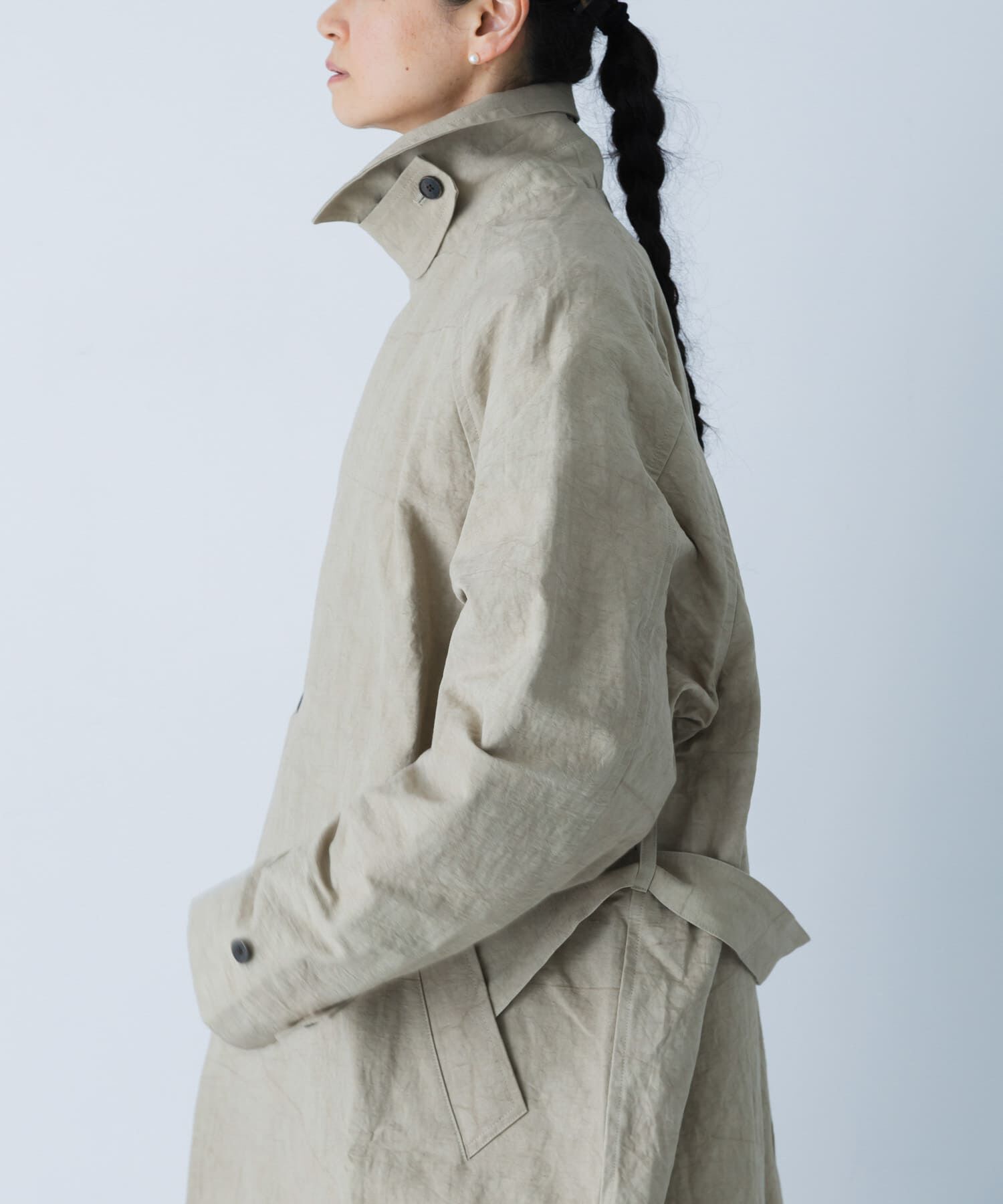 かぐれ「『ユニセックス』コットンリネンオーバートレンチコート」|トレンチコート|