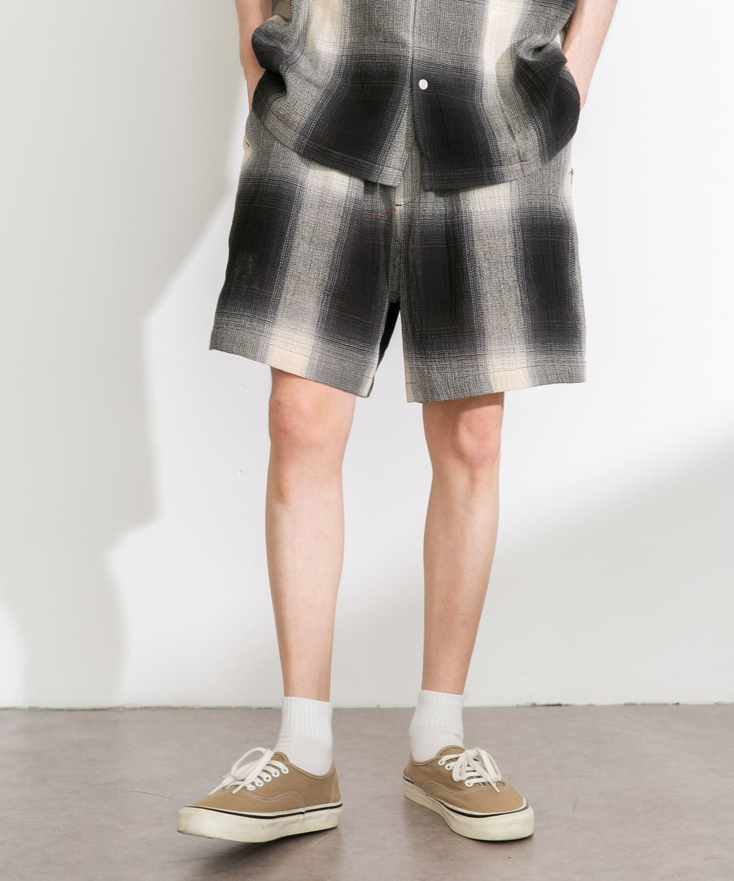 Sonny Label 「オンブレチェックイージーショートパンツ」|その他|ブラック