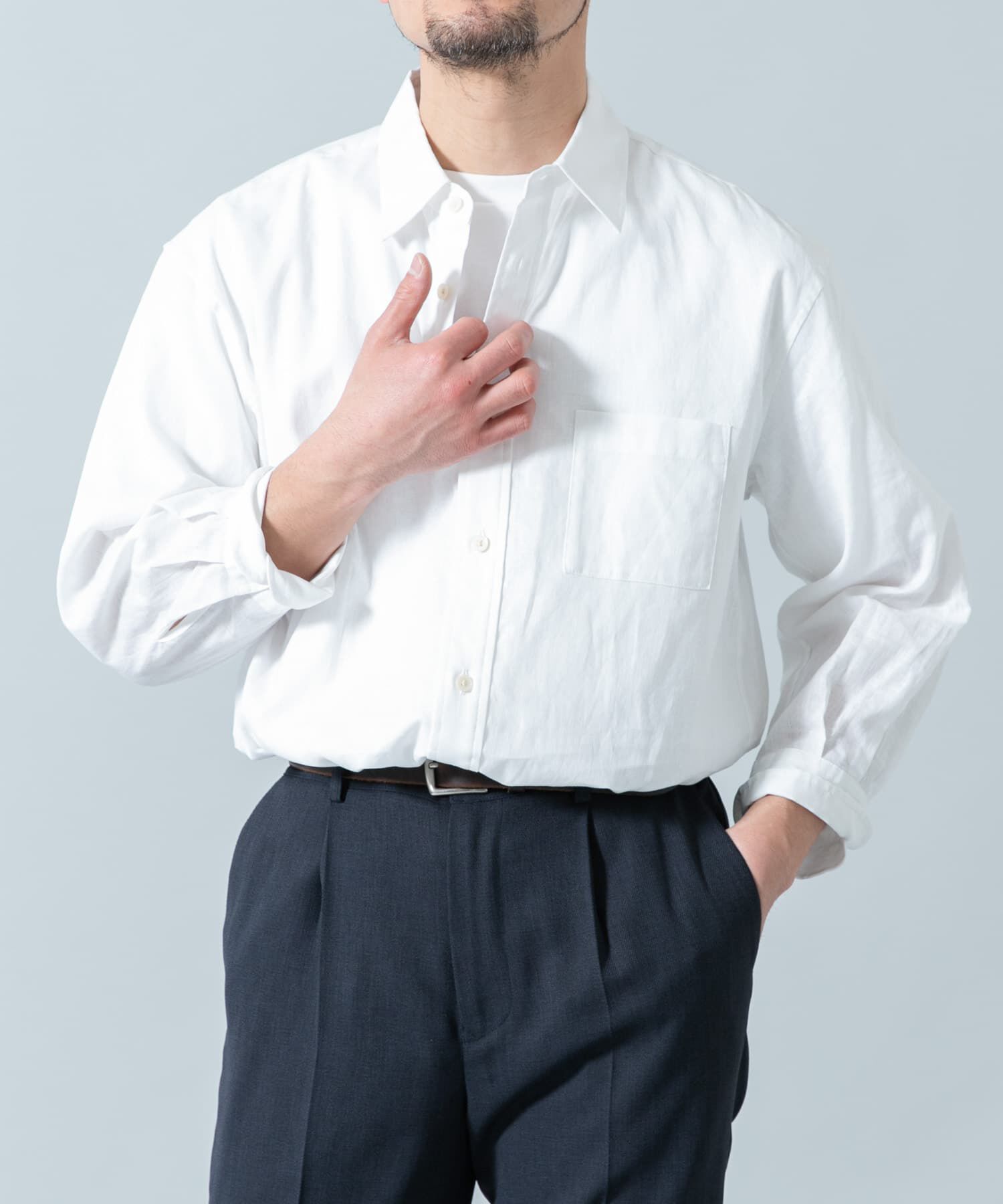 URBAN RESEARCH ROSSO「『XLサイズあり』リラックスコットンリネン7分袖シャツ」|シャツ・ブラウス|