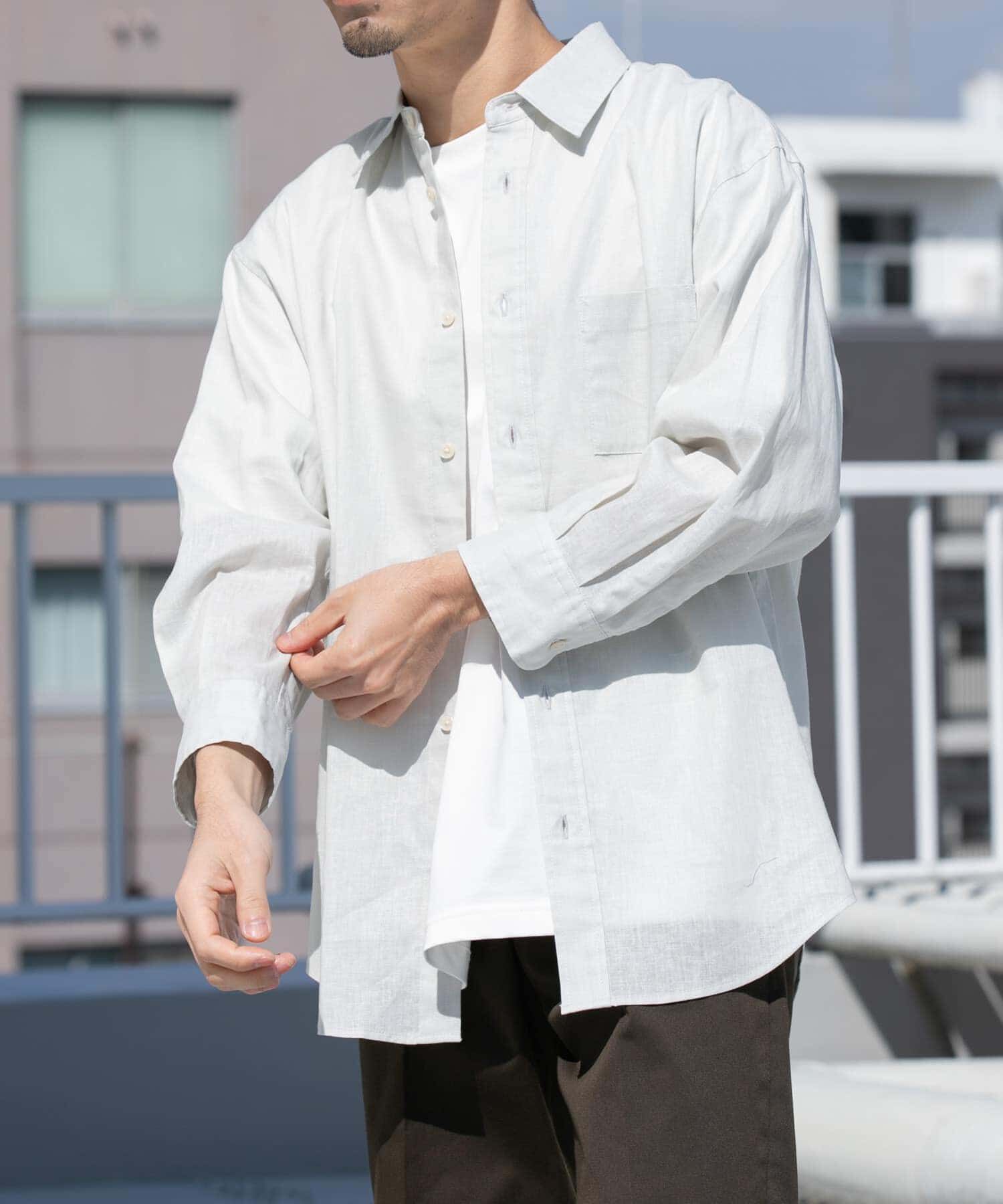 URBAN RESEARCH ROSSO「『XLサイズあり』リラックスコットンリネン7分袖シャツ」|シャツ・ブラウス|