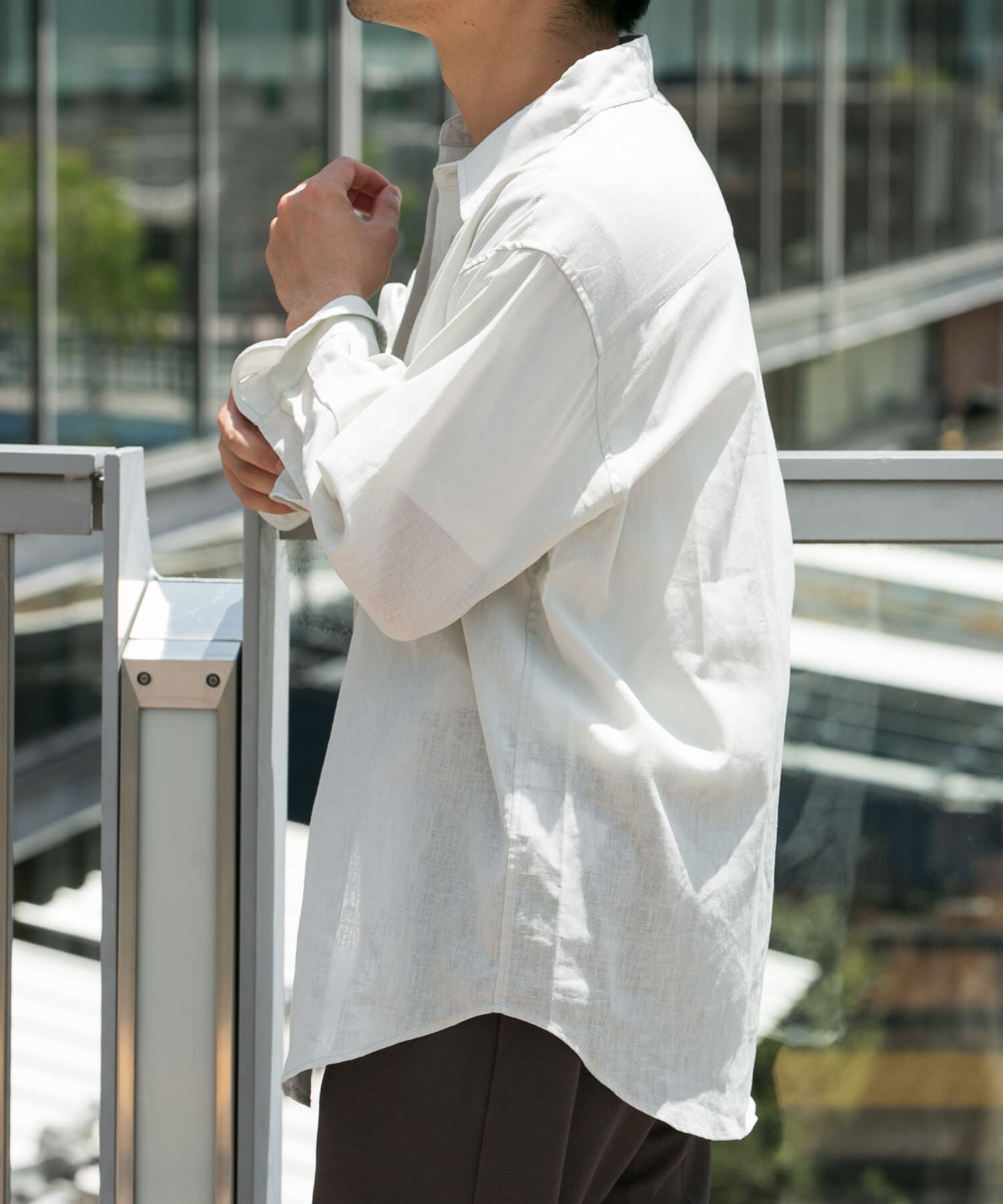 URBAN RESEARCH ROSSO「『XLサイズあり』リラックスコットンリネン7分袖シャツ」|シャツ・ブラウス|