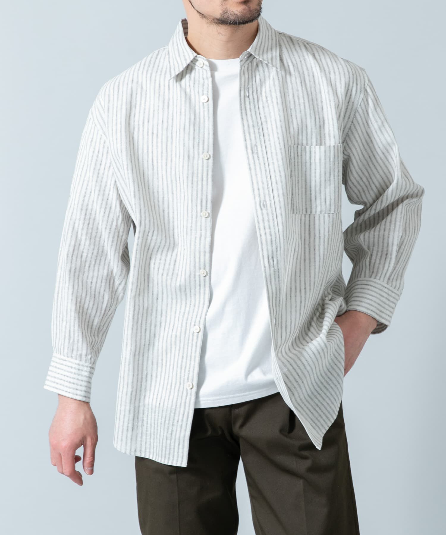 URBAN RESEARCH ROSSO「『XLサイズあり』リラックスコットンリネン7分袖シャツ」|シャツ・ブラウス|