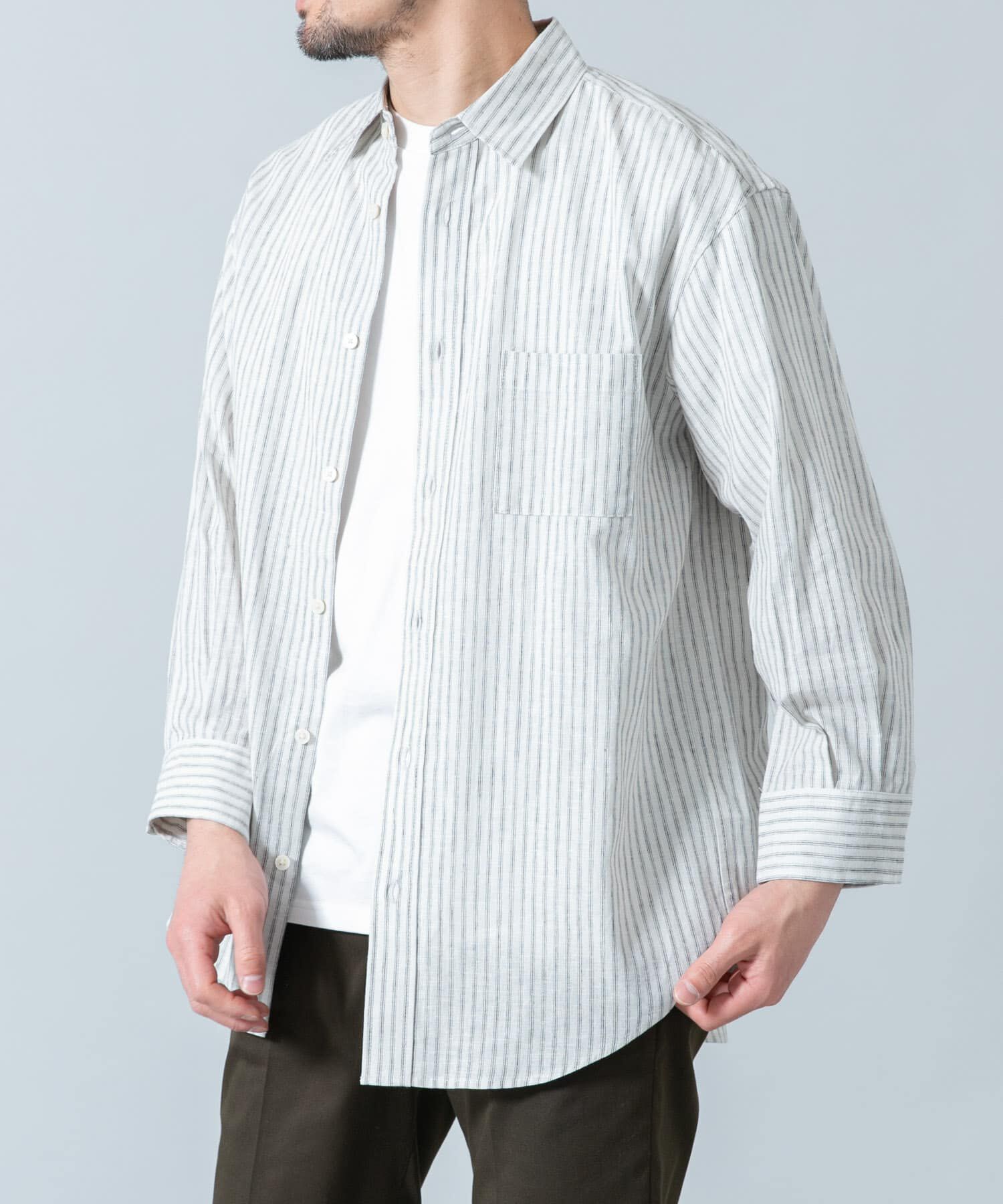 URBAN RESEARCH ROSSO「『XLサイズあり』リラックスコットンリネン7分袖シャツ」|シャツ・ブラウス|