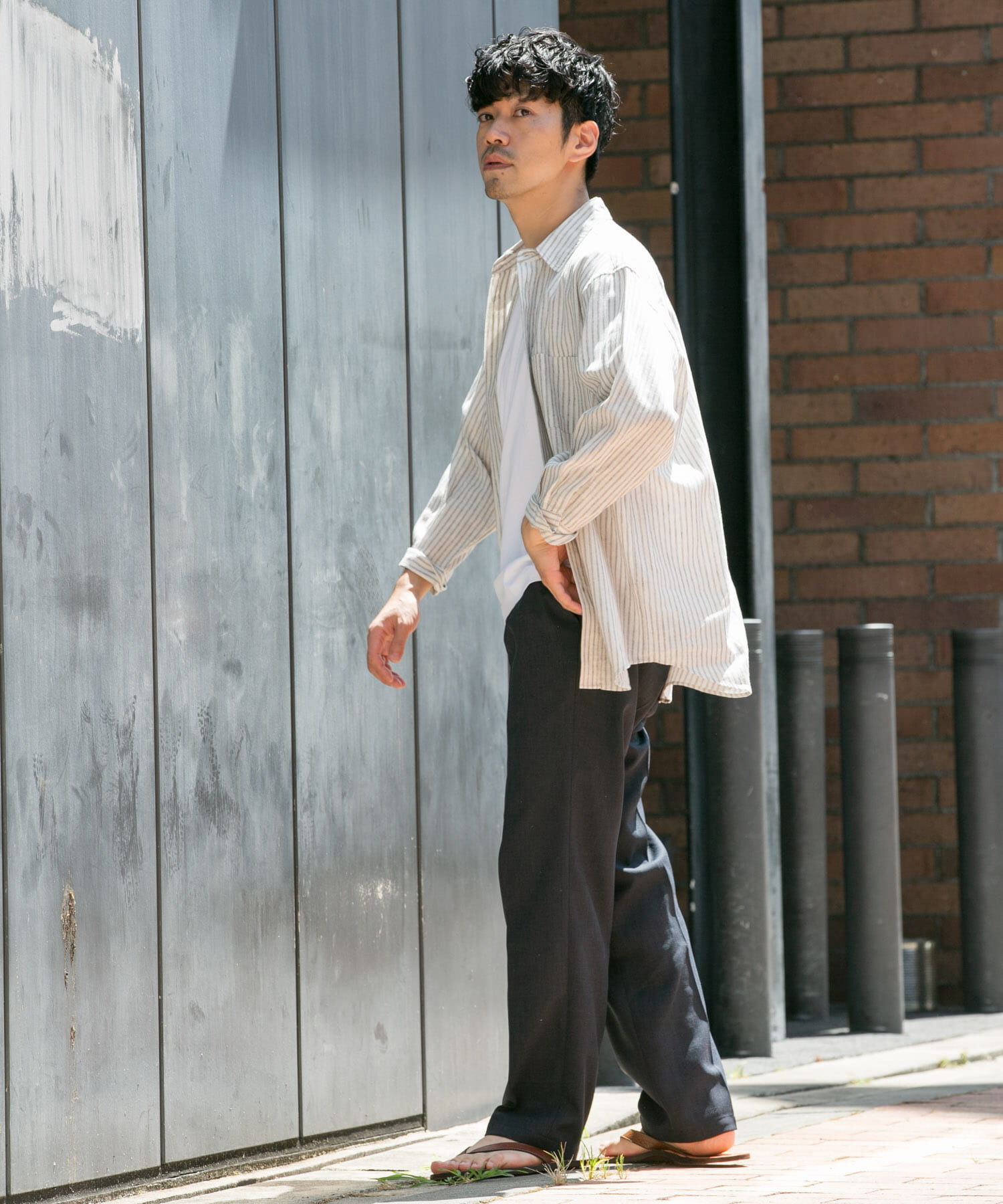 URBAN RESEARCH ROSSO「『XLサイズあり』リラックスコットンリネン7分袖シャツ」|シャツ・ブラウス|