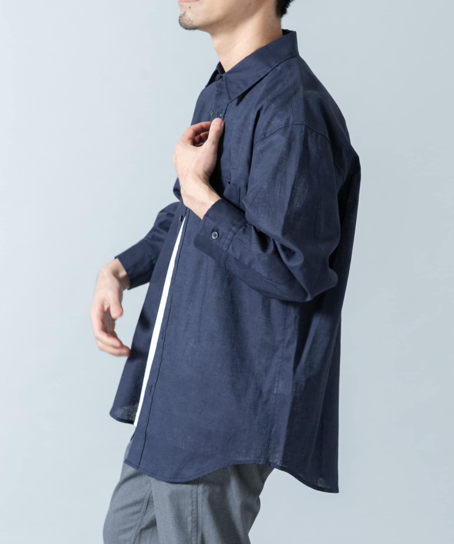 URBAN RESEARCH ROSSO「『XLサイズあり』リラックスコットンリネン7分袖シャツ」|シャツ・ブラウス|