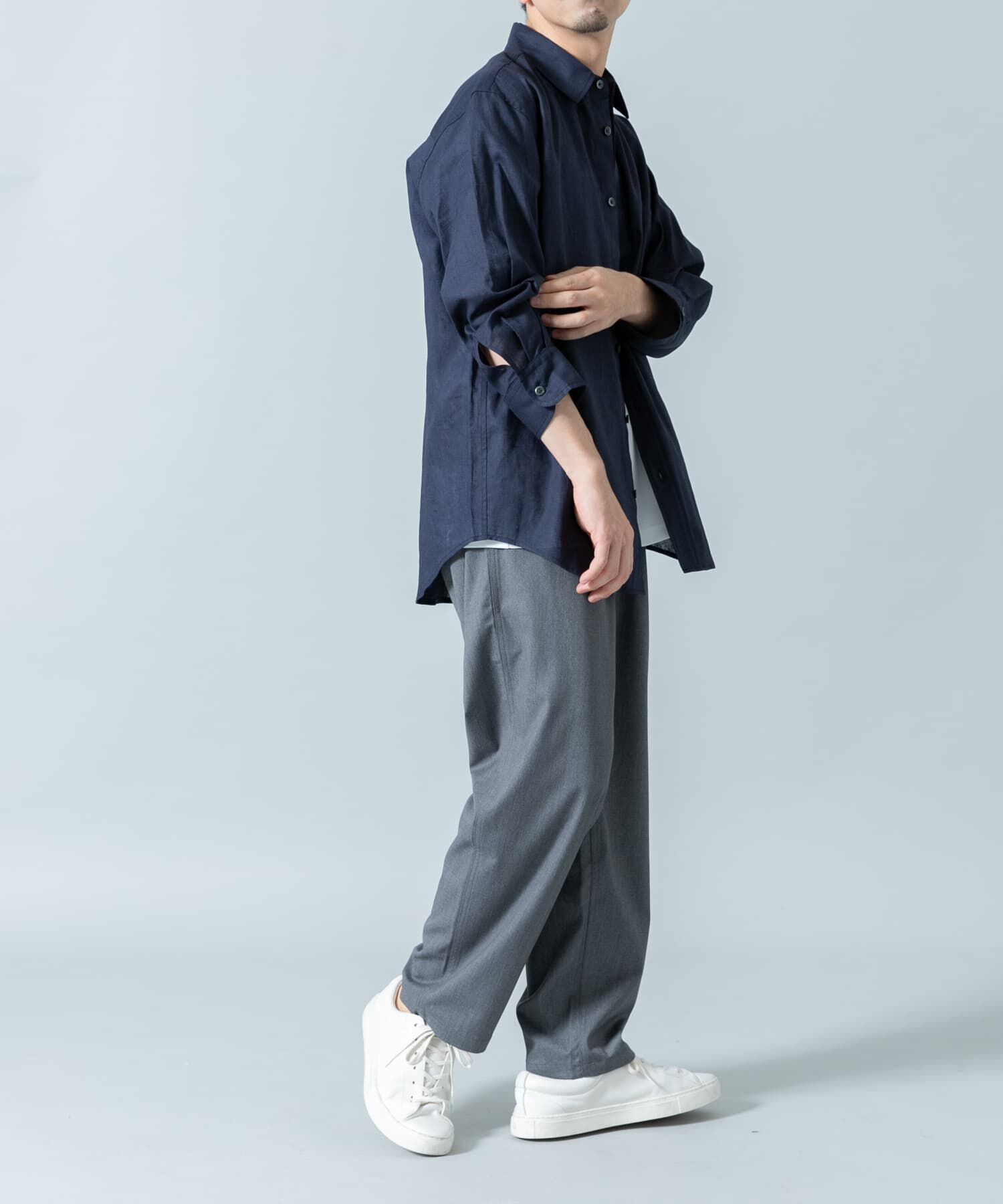 URBAN RESEARCH ROSSO「『XLサイズあり』リラックスコットンリネン7分袖シャツ」|シャツ・ブラウス|