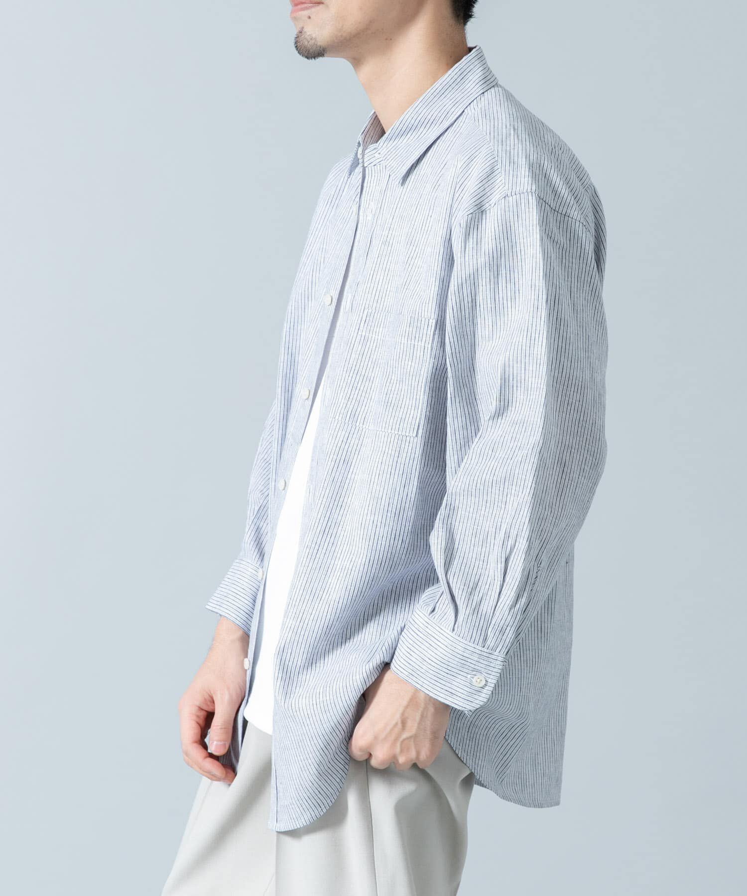 URBAN RESEARCH ROSSO「『XLサイズあり』リラックスコットンリネン7分袖シャツ」|シャツ・ブラウス|