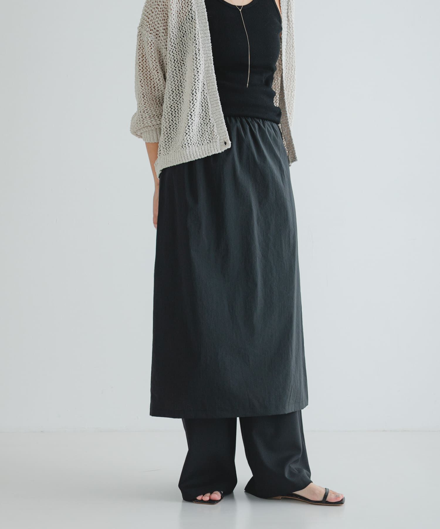 URBAN RESEARCH「シアーミディレイヤードスカート」|スカート|ブラック