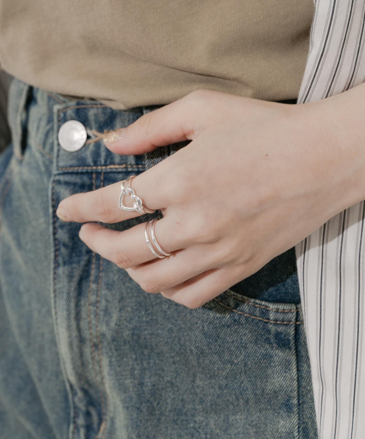 SMELLY「メタルハート2セットリング」|リング|