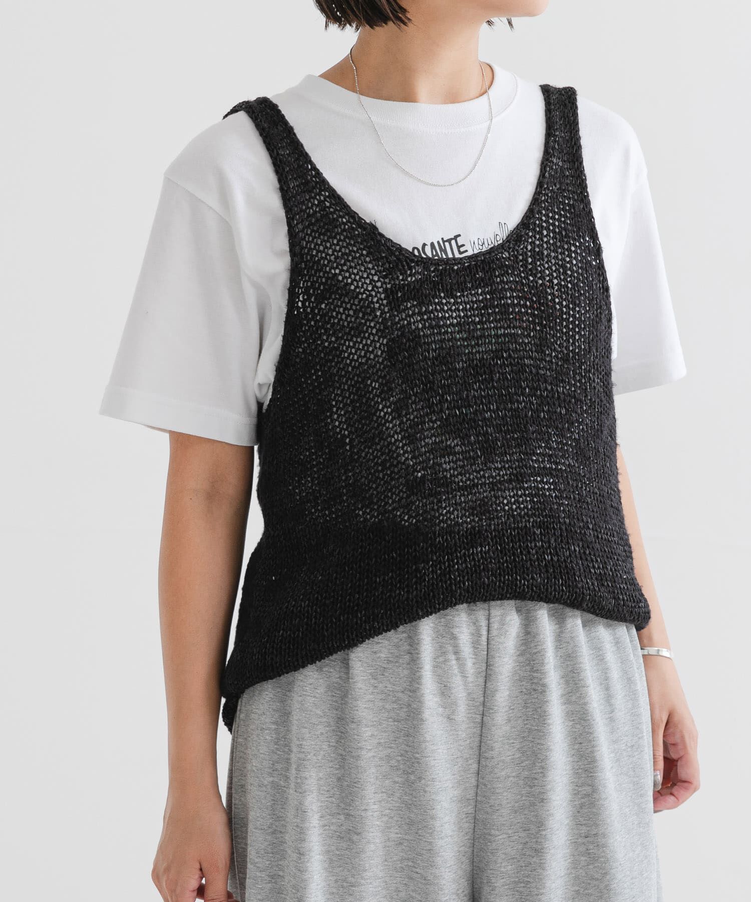 URBAN RESEARCH「リネン混ノースリーブニット」|ニット・セーター|