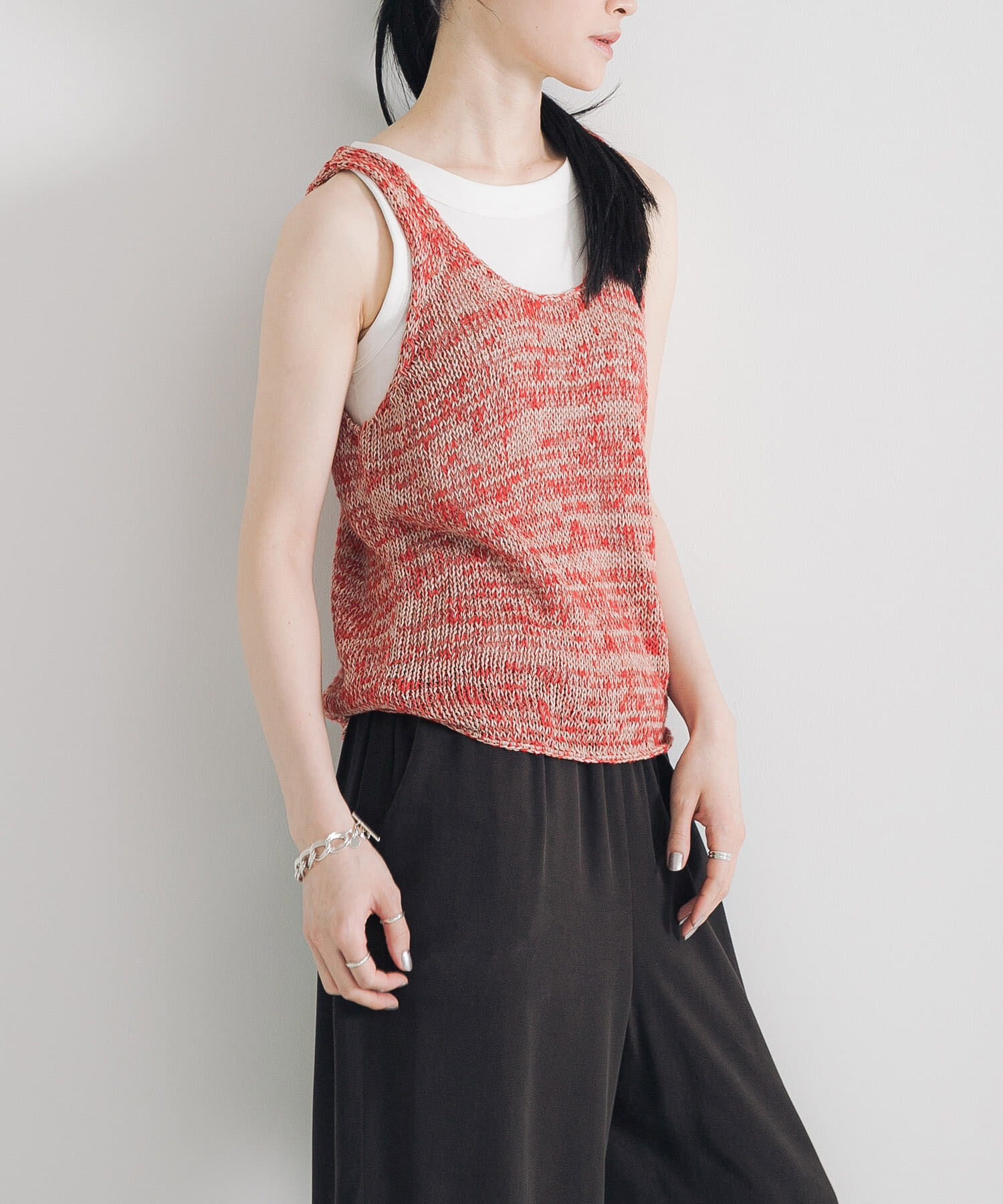 URBAN RESEARCH「リネン混ノースリーブニット」|ニット・セーター|