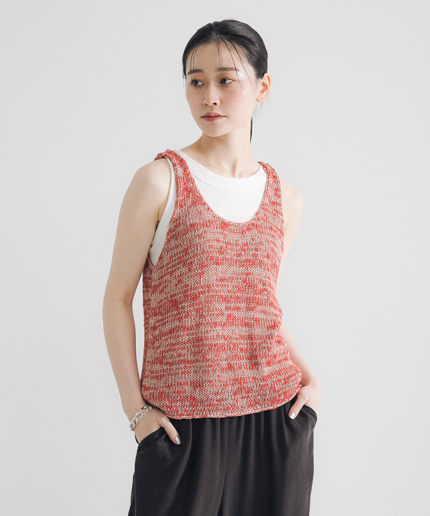 URBAN RESEARCH「リネン混ノースリーブニット」|ニット・セーター|