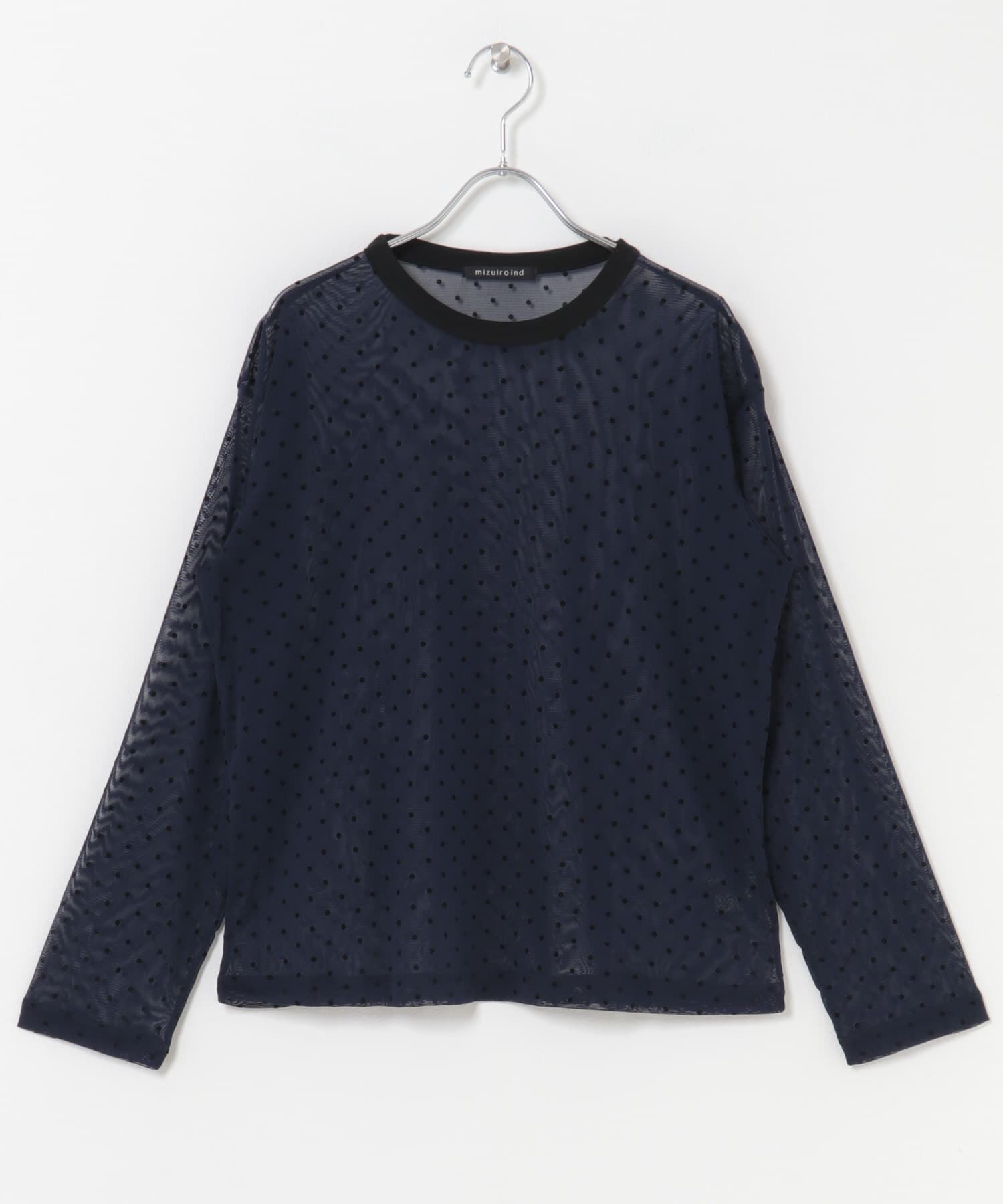 URBAN RESEARCH DOORS「mizuiro ind　mesh dots crew neck pullover」|Tシャツ・カットソー|ネイビー