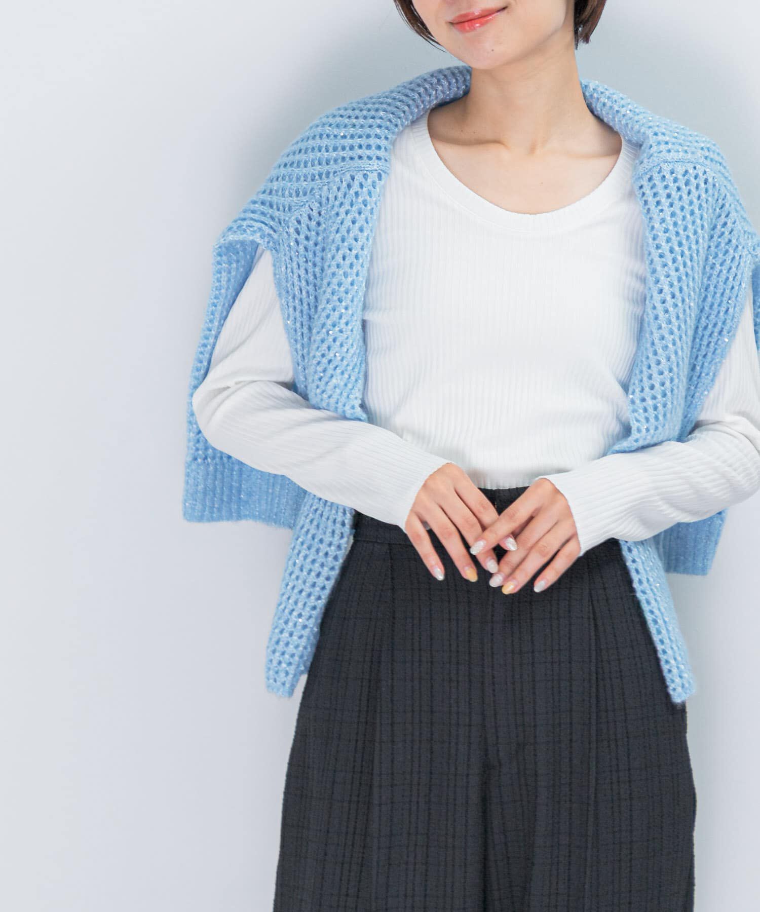 URBAN RESEARCH ROSSO「Uネックリブプルオーバー」|Tシャツ・カットソー|オフホワイト