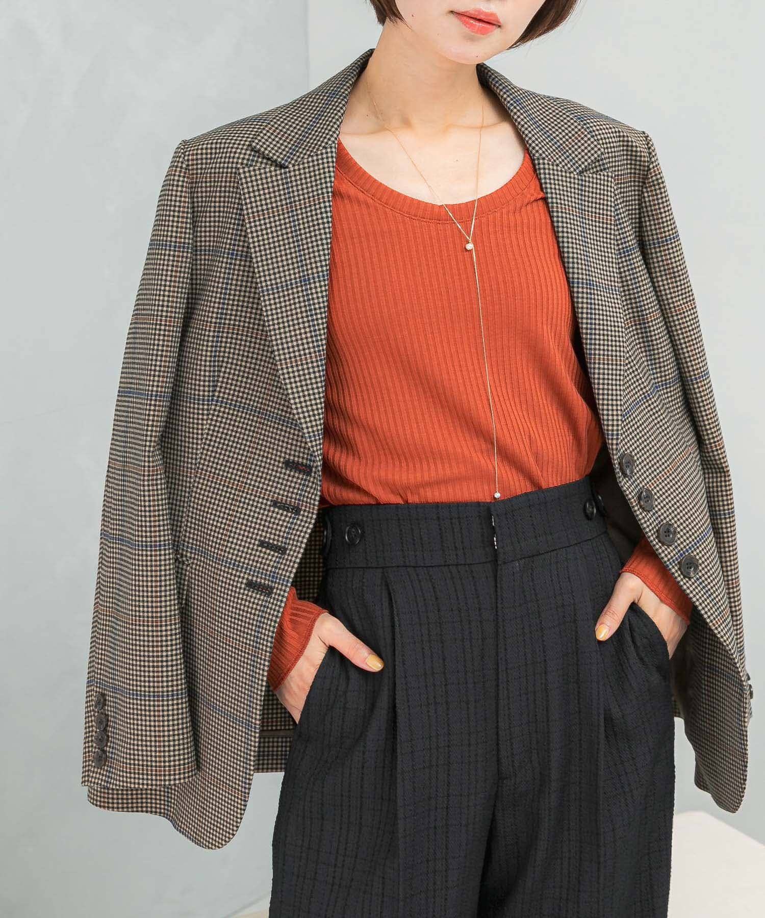 URBAN RESEARCH ROSSO「Uネックリブプルオーバー」|Tシャツ・カットソー|