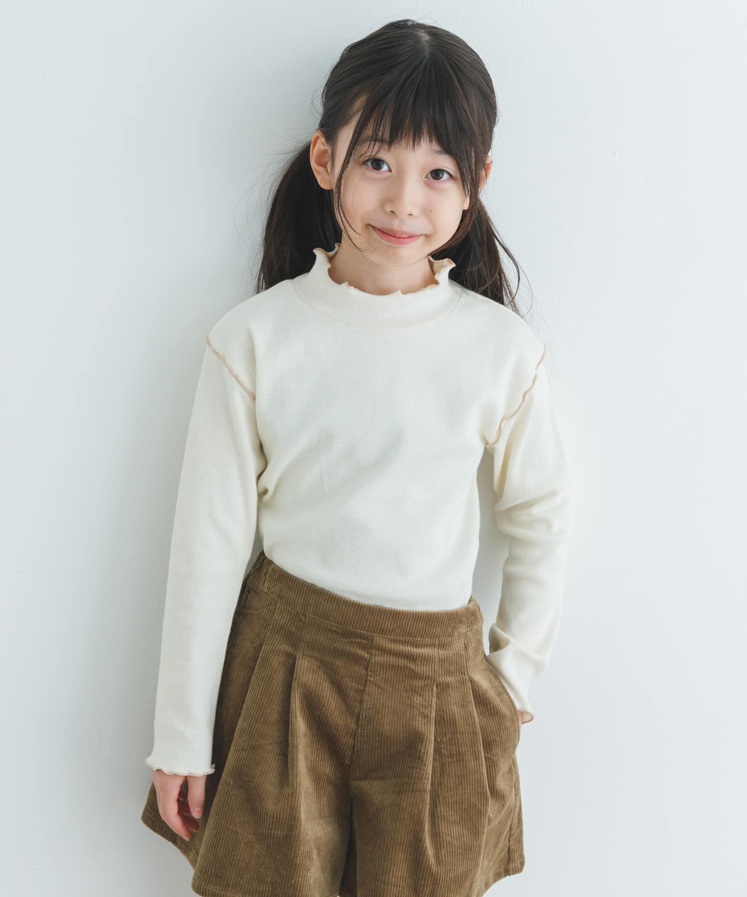 URBAN RESEARCH DOORS「『WEB/一部店舗限定サイズ』メローフリルリブハイネックTシャツ(KIDS)」|その他|