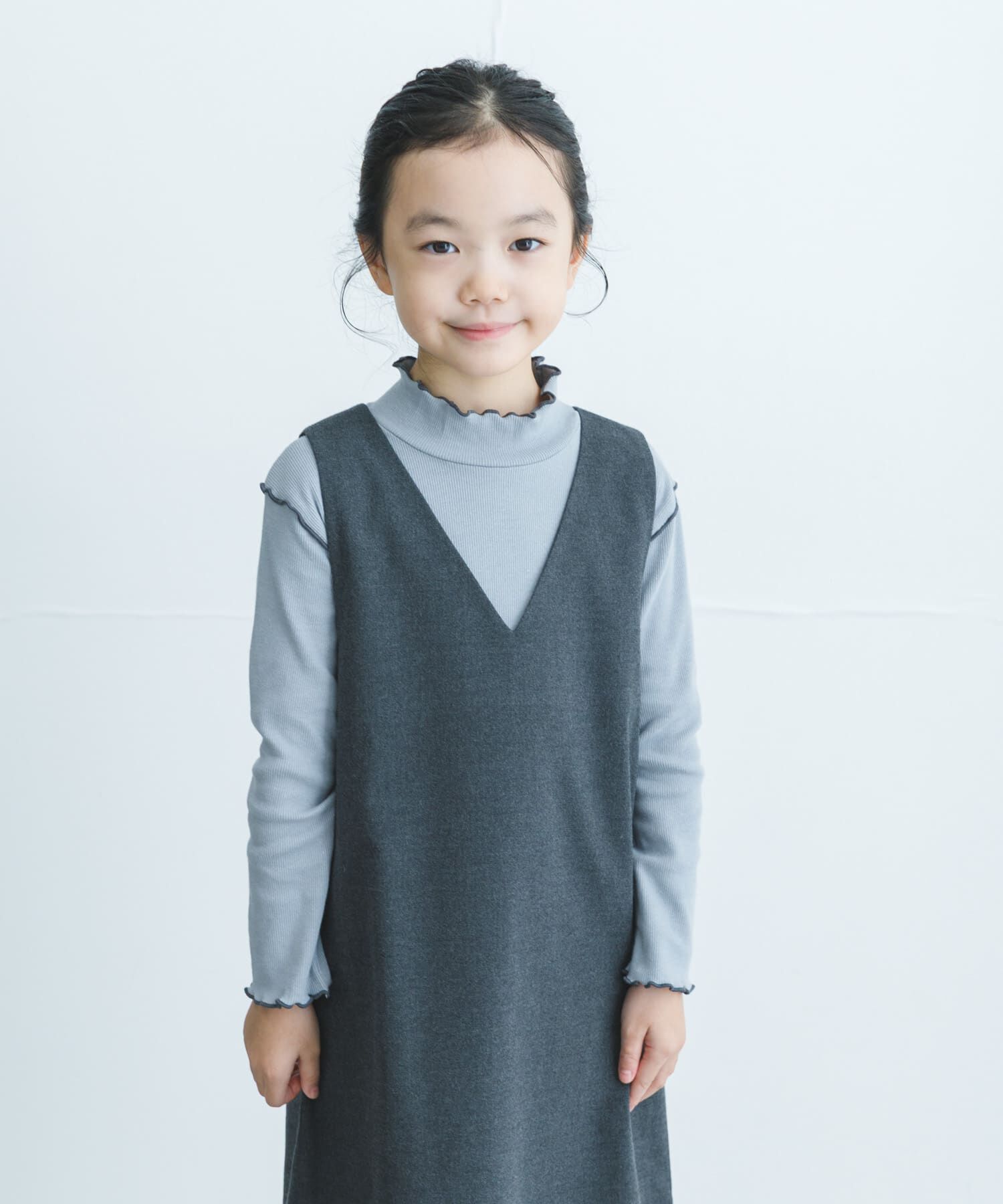 URBAN RESEARCH DOORS「『WEB/一部店舗限定サイズ』メローフリルリブハイネックTシャツ(KIDS)」|その他|