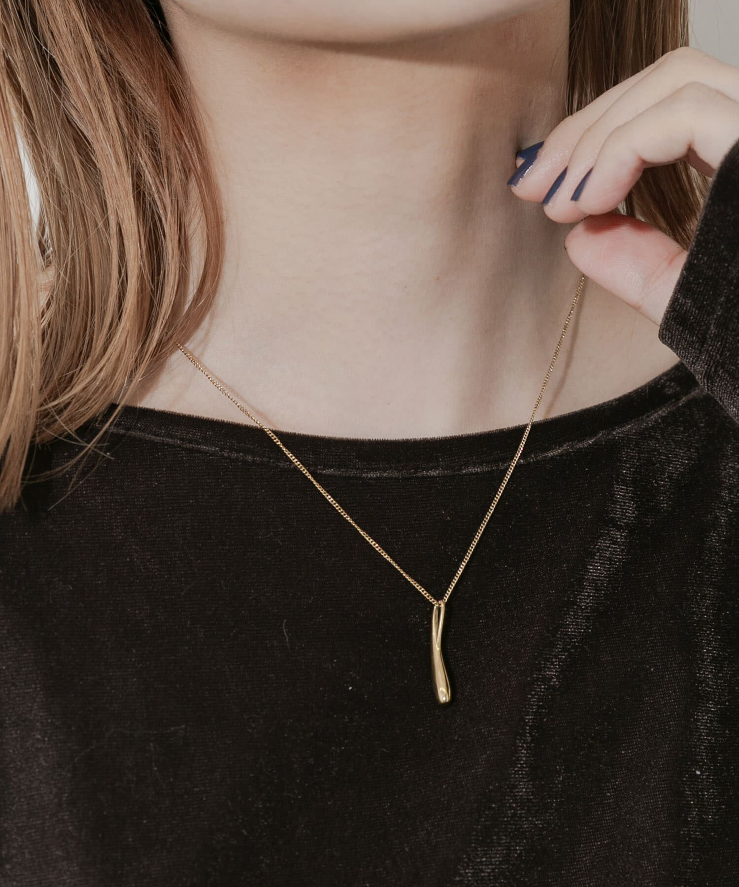 SMELLY「ステンレスニュアンスドロップトップネックレス」|ネックレス|