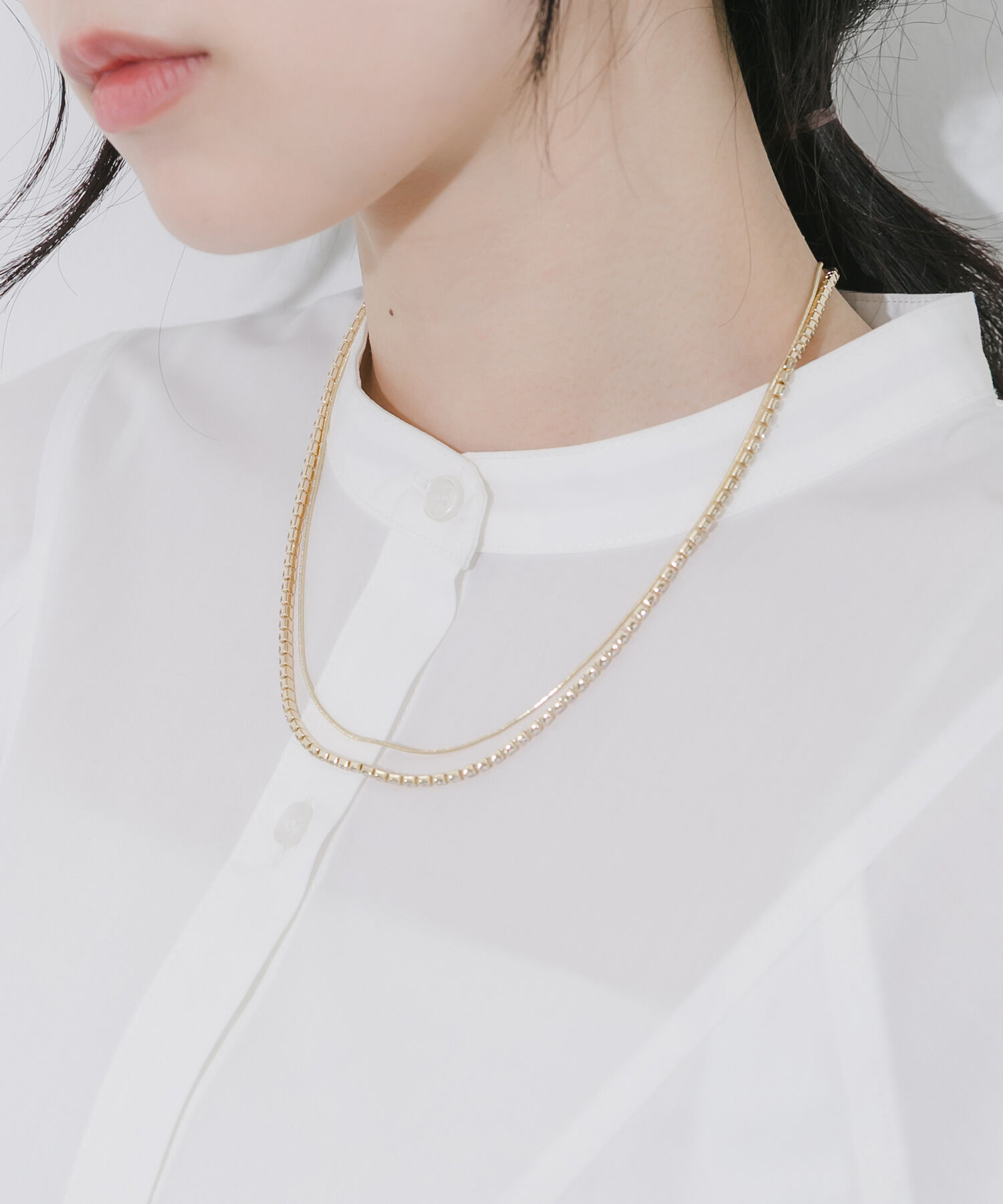 SMELLY「ビジューレイヤードネックレス」|ネックレス|