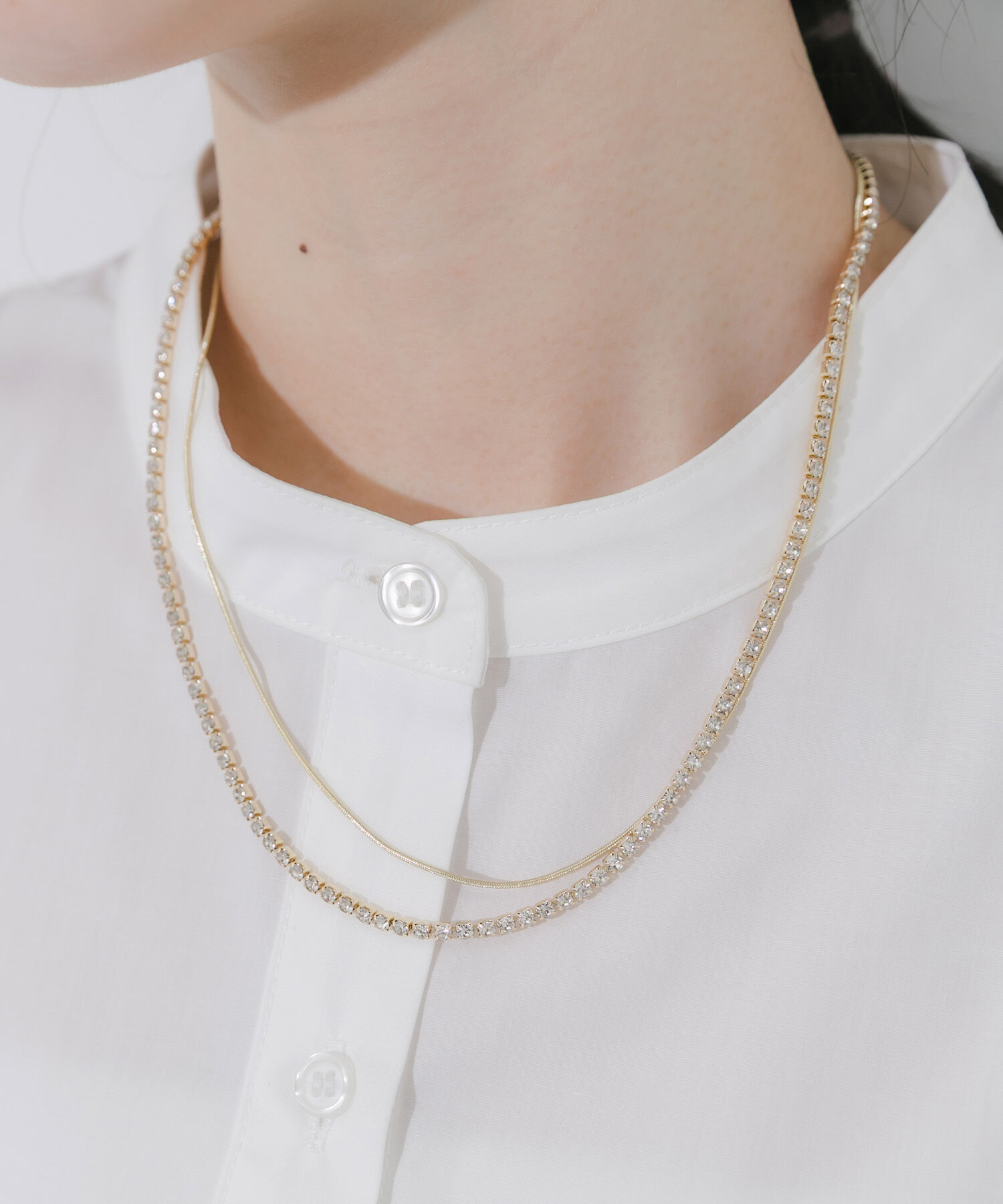 SMELLY「ビジューレイヤードネックレス」|ネックレス|