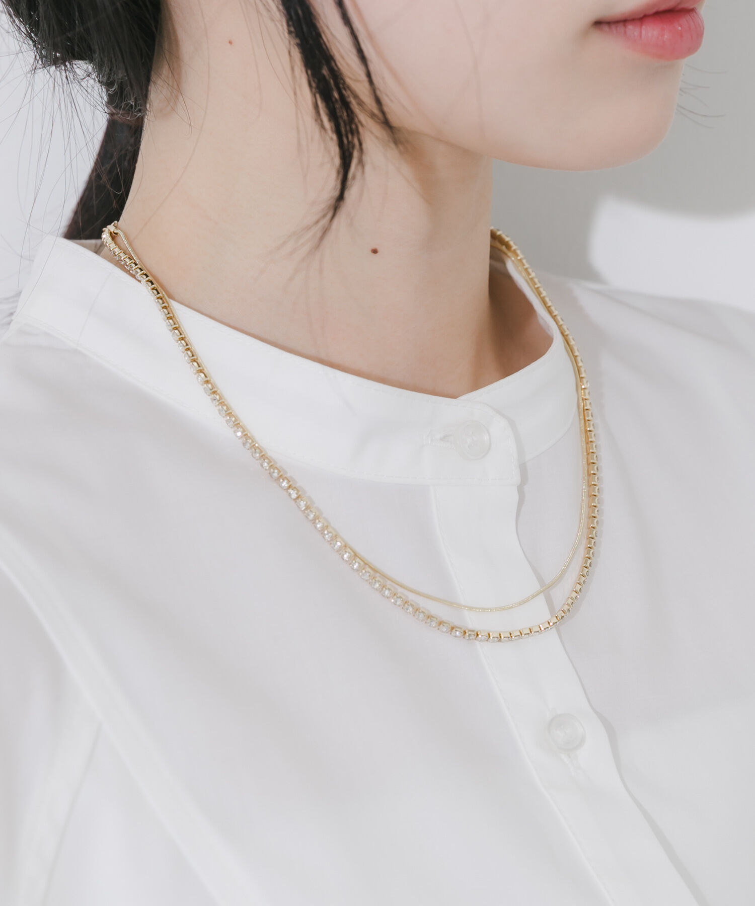 SMELLY「ビジューレイヤードネックレス」|ネックレス|